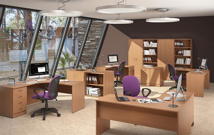 Офисный комплект мебели IMAGO - рабочее место, шкафы для документов в Липецке - изображение 2